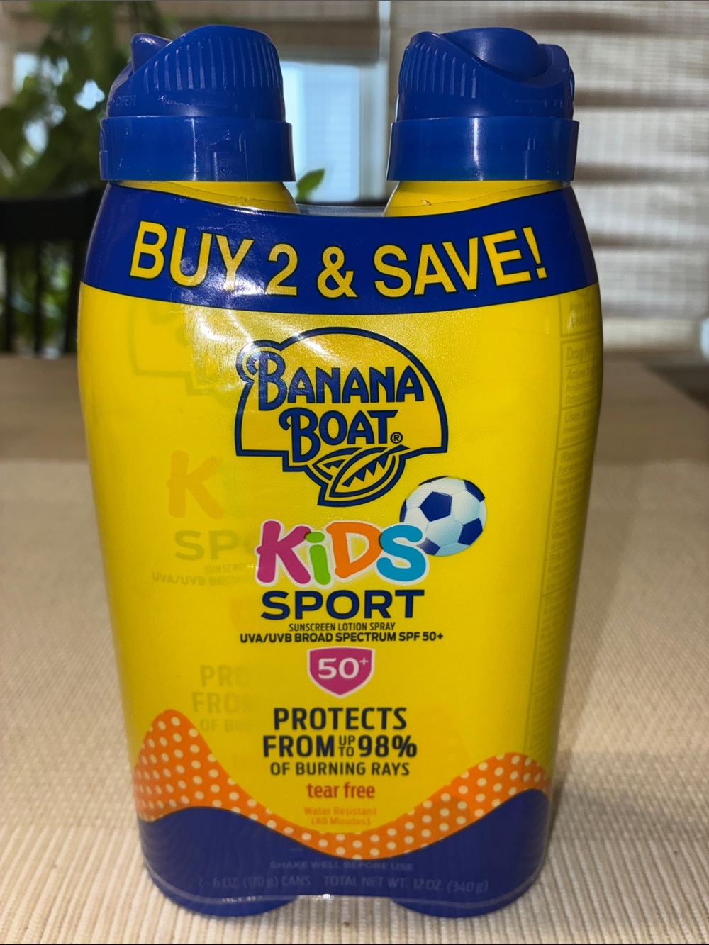 Banana Boat Kids Sport Sunscreen Spray SPF 50+ -2 pack